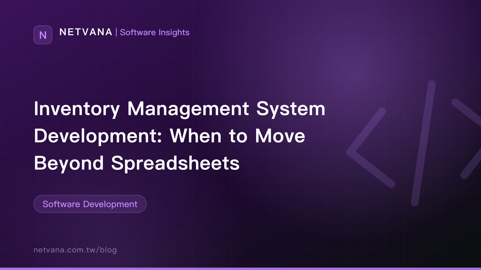 Inventory Management System Development: When to Move Beyond Spreadsheets | NETVANA Software Insights article cover