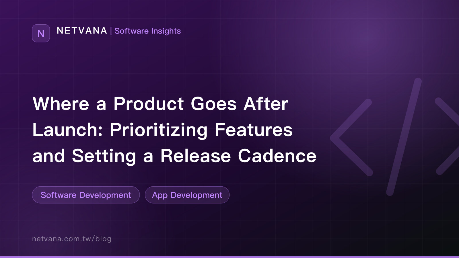 Where a Product Goes After Launch: Prioritizing Features and Setting a Release Cadence | NETVANA Software Insights article cover