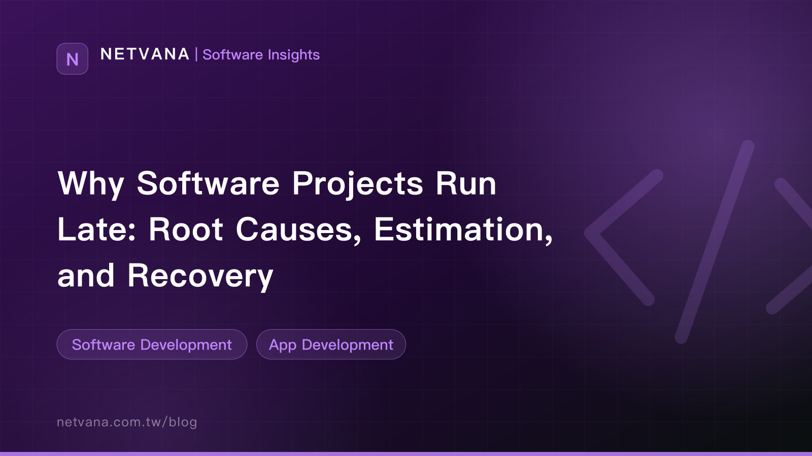 Why Software Projects Run Late: Root Causes, Estimation, and Recovery | NETVANA Software Insights article cover