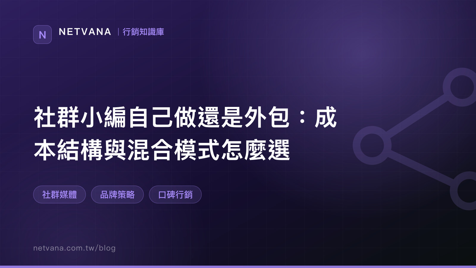 社群小編自己做還是外包：成本結構與混合模式怎麼選｜NETVANA 行銷知識庫文章封面